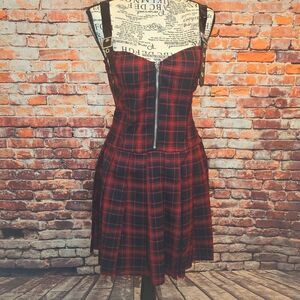 Dolls Kill Red Plaid Mini Dress